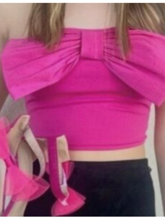 Thirty Thirty Tops - 🍾NWOT Thirty Thirty Strapless Bow Crop Top - Hot Pink, Size Small